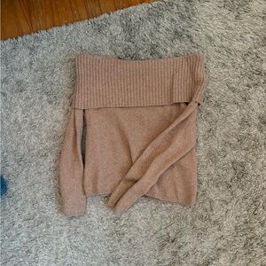 Cozy Off-Shoulder Brown Sweater